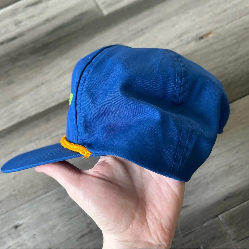 Vintage 1980s-1990s Royal Blue Neon San Francisco SnapBack Trucker Cap Hat